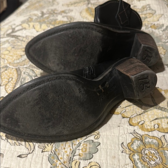 Paul Green Black Leather Ankle cowgirl Boots - Picture 7 of 11